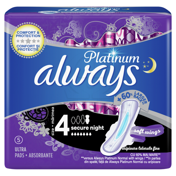 Always Sanitary Pads Platinum 4 5pcs