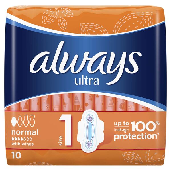 Always Sanitary Pads Ultra Plus Normal 10 pcs