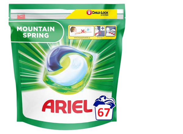 Ariel Detergent Pods Mountain Spring 67pcs