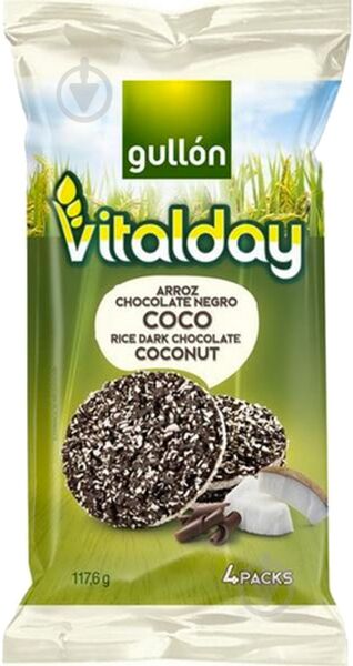 Gullon Tortitas Arroz Choco Negro y Coco 117,6 g