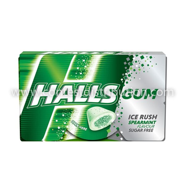 Halls Gum Spearmint 18 g x 16