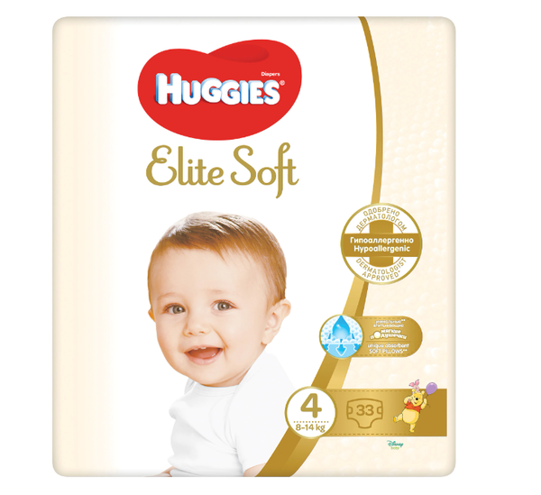 Huggies Diapers Elite Soft Size 3 8-14 kg 33pcs