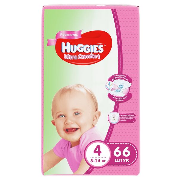 Huggies Diapers Ultra Comfort Mega Size 4 8-14 kg 66pcs