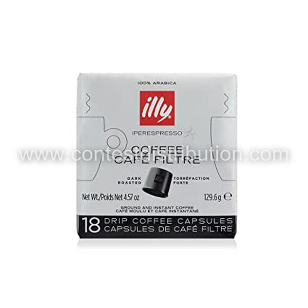 Illy Filter Coffee Black - Dark Roast x 18 capsules