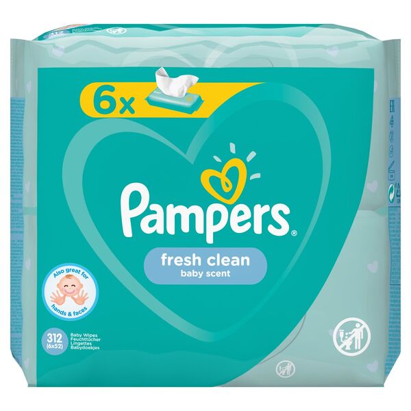 Pampers Wipes Fresh Clean 6x52pcs