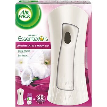 AIRWICK AIR FRESHENER FRESHMATIC COMPLETE DEVICE + REFILL SMOOTH SATIN & MOON LILLY 250 ML