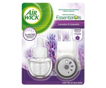 AIRWICK ELECTRICAL PLUG IN DIFFUSER AND REFILL  19ML LAVENDER&CHAMOMILLE