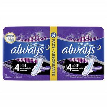 Always Sanitary Pads Platinum Night Duo Size 4  10pcs