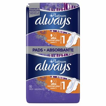 Always Sanitary Pads Platinum Normal Duo Size 1 16pcs