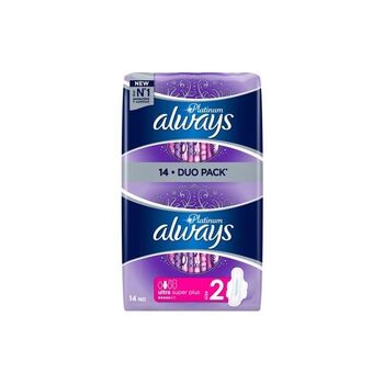 Always Sanitary Pads Platinum Super Duo Size 2  14pcs