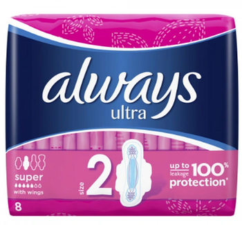 Always Sanitary Pads Ultra Plus Super 8pcs