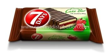 Cake Bar 7 Days Strawberry Glazed 32 g, 16 pcs/disp
