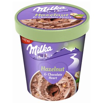 Milka Ice Cream Hazelnut & Chocolate Heart 480ml