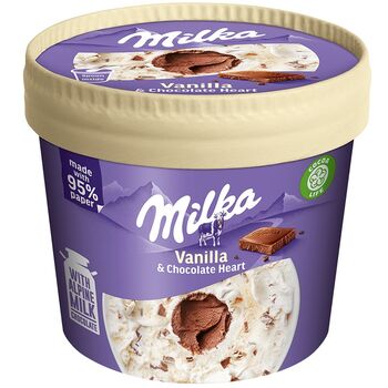 Milka Ice Cream Vanilla & Chocolate Heart 145ml