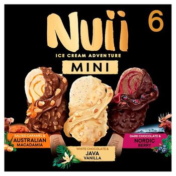 NUII Ice Cream Mix Salted Caramel, Vanilla & Nordic Berry 6x55ml