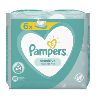 Pampers Wipes Sensitive 6x52pcs