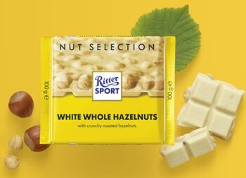 Ritter Sport White Whole Hazelnuts 100 g